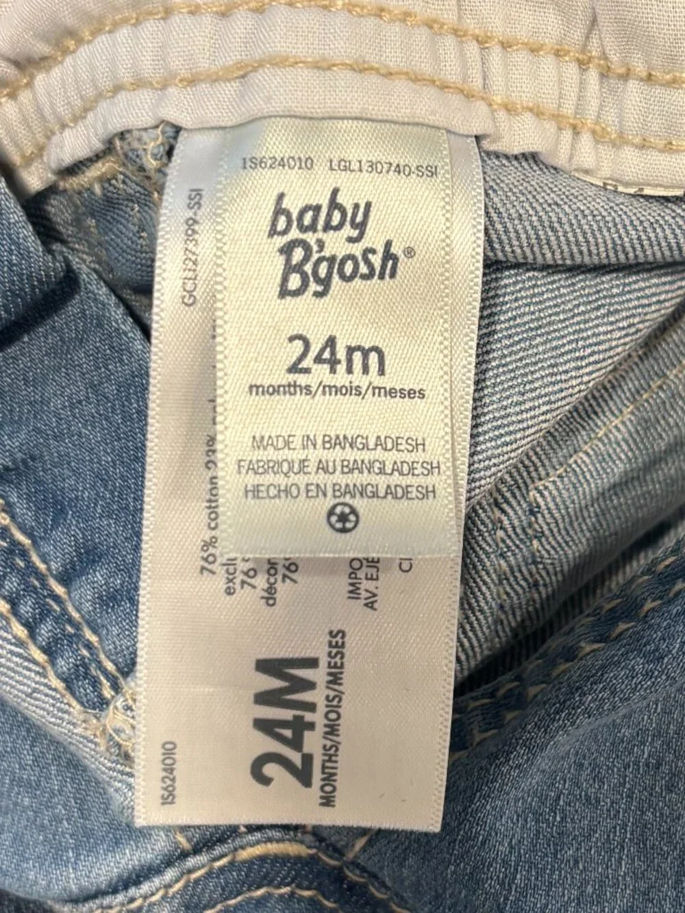 OshKosh B'gosh Denim Bubble Romper Shortalls Baby Toddler 24 months EUC
